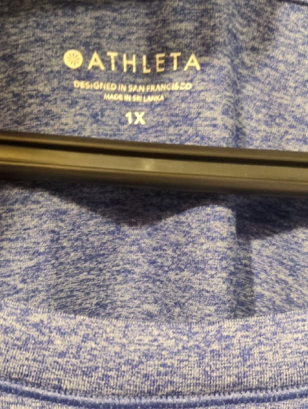 Athleta Heathered Royal Blue Long Sleeve Crew Top - Picture 3 of 3